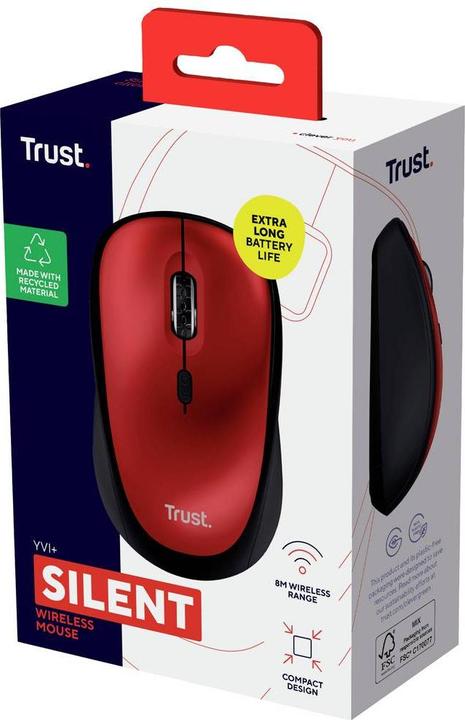 Produktbild Trust YVI+ Wireless Mouse red (Kabellos)