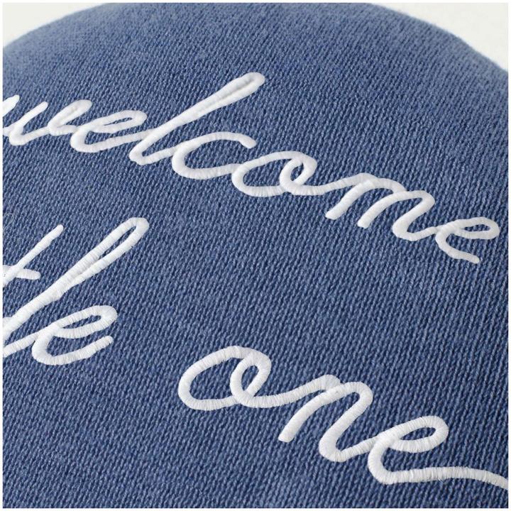 Immagine prodotto Cuscino decorativo palloncino blu "Welcome Little One (40 x 25 cm)