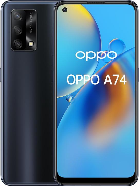 OPPO A74 (128 GB, Prism Black, 6.43", 48 Mpx, 4G)