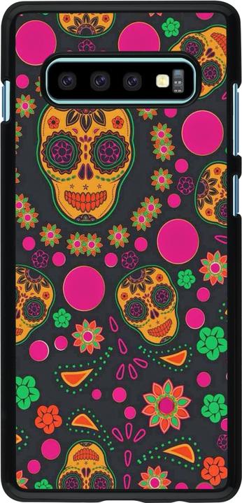 Produktbild PhoneLook Hülle Halloween 22 colorful mexican skulls (Samsung Galaxy S10+)