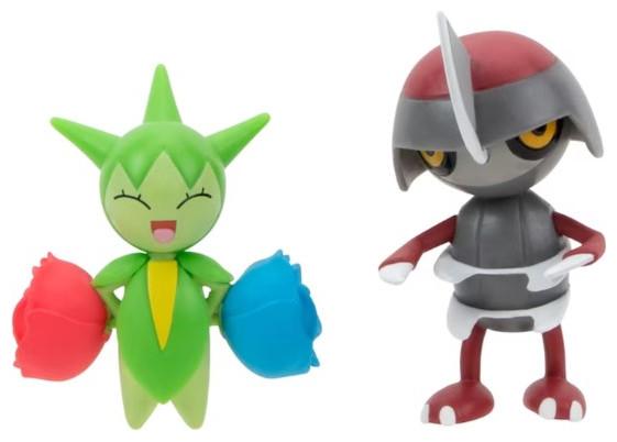 Actual product image Jazwares Pokémon Battle Figure Pack Mini Figure 2-Pack Pawniard, Roselia 5 cm