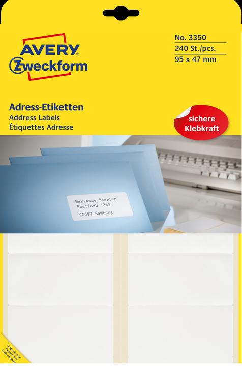 Image du produit Avery Étiquettes d'adresses permanentes Zweckform