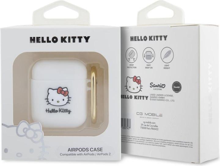 Immagine prodotto Hello Kitty HKA23DKHSH Airpods 1/2 cover biały/bianco Silicone 3D Kitty Head (Borsa per cuffie)