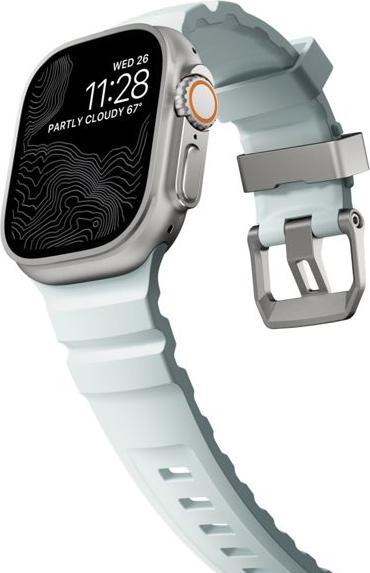 Actual product image Nomad Rocky Point Band 46/49mm Icy Blue Glow Connector Natural (Compression moulded fluororubber (FKM))