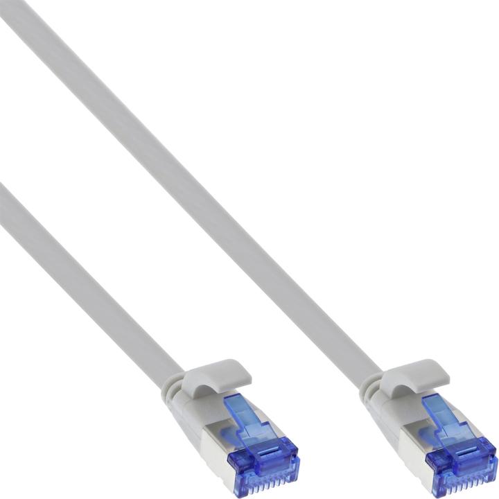 Immagine prodotto InLine ® Cavo patch piatto, U/FTP, Cat.6A, TPE senza alogeni, grigio, 10m (U/FTP, CAT6a, 10 m)