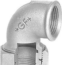 Actual product image Georg Fischer GF+ elbow fitting 90 conical sealing malleable cast iron no. 96 1 " female thread (Angled connection)