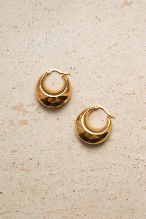 Immagine prodotto Tara Style Bottega Hoop - Orecchini a cerchio (impermeabili) (Acciaio inossidabile placcato oro 18k, 100% impermeabile)