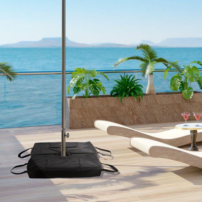 Actual product image Swisshandel24 Parasol stand Sandbag 2 x bag fillable 50 kg with shovel Polyester + plastic Black