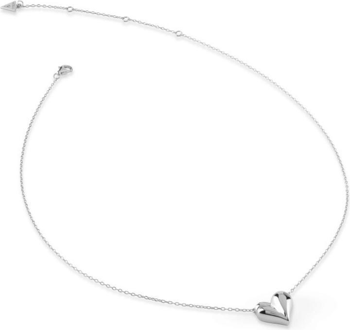 Guess 16-18" 13MM FLUID HEART NK Halskette (Sterling Silber)