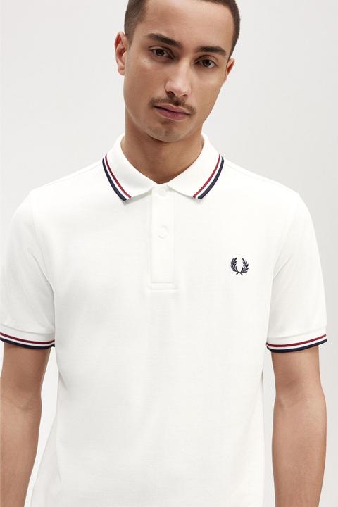 Actual product image Fred Perry Twin Tipped Polo Shirt Short Sleeve Snow White (XL)