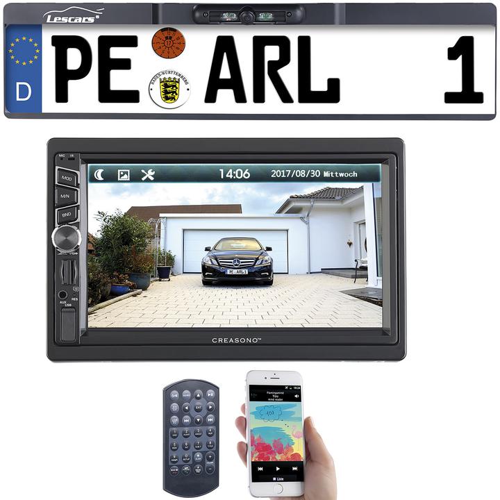 Image du produit Creasono Autoradio MP3 2-DIN avec écran tactile et caméra de recul sans fil (MirrorLink)