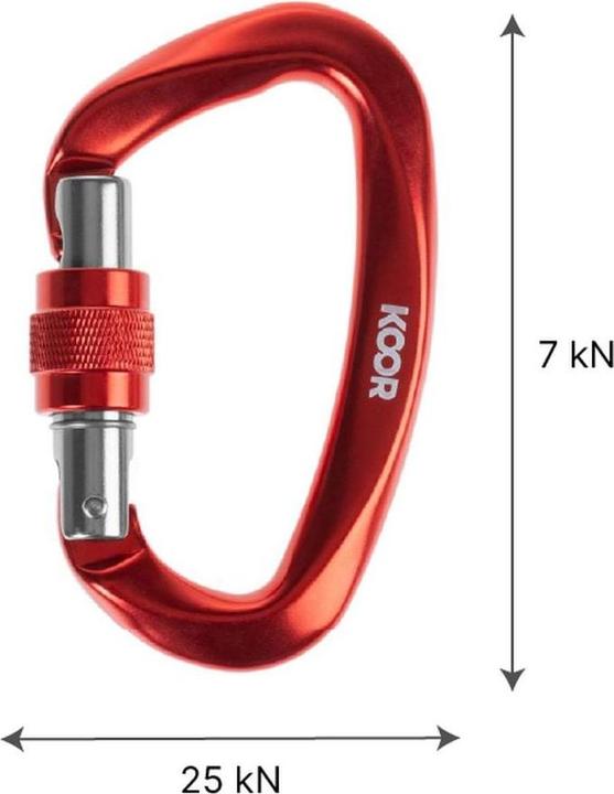 Image du produit Koor Mousqueton Sicuure, rouge, 2 pièces