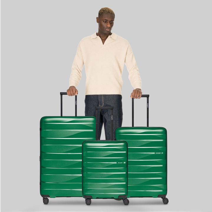 Immagine prodotto Bergpfeil Travel 4-Rollen Kofferset 3-tlg. mit Dehnfalte (228 l, XL (da 115l))