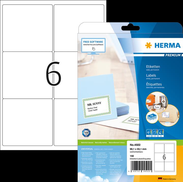 Image du produit Herma Étiquettes universelles A4