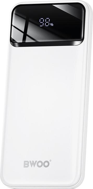 Bwoo Ultra thin 22,5W 10000 mAh power bank, white (10000 mAh, 20 W, 22.50 Wh)