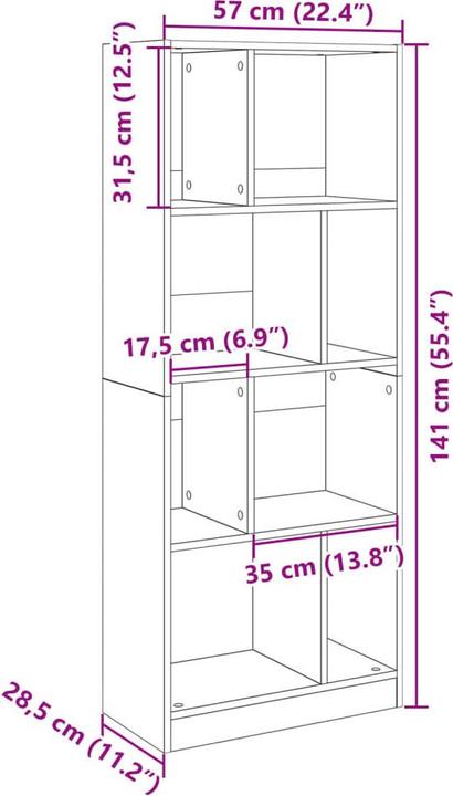 Actual product image VidaXL Lavrenti (57 x 28.5 x 141 cm)