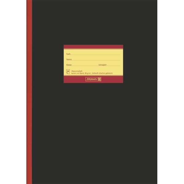 Immagine prodotto Quaderno A4 20 fogli a righe a scacchiera 26 nero con bordo rosso (A4, Quadretti, Copertina rigida)