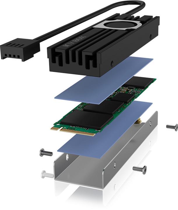 Produktbild RaidSonic Icy Box Kühlkörper mit Lüfter für M.2 SSD