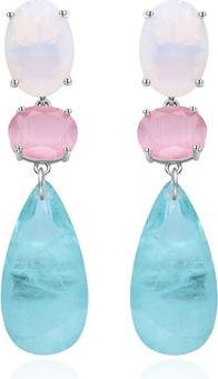 Produktbild Agato - Long silver earrings with colored glass AGT-E120PC