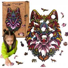 Produktbild PuzzleOk Öko-Holzpuzzle 120 Geheimnisvoller Wolf A3