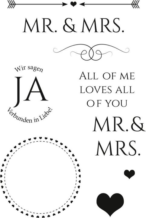Image du produit Efco Clear Stamps "Mr. & Mrs.", 9 pièces
