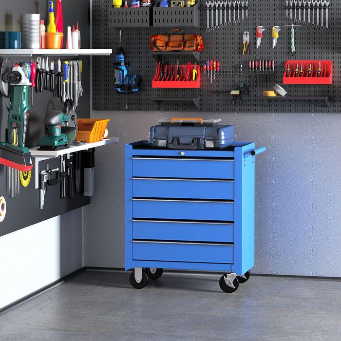 Actual product image Swisshandel24 Mobile workshop trolley Tool trolley Tool trolley Tool box with 5 drawers red (1 x)