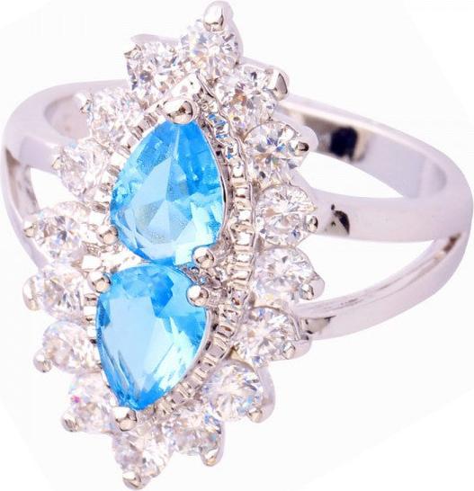 Immagine prodotto Hermex Occhio della Provvidenza Anello placcato in argento con zircone blu - Taglia 52 / Taglia 6 (6)