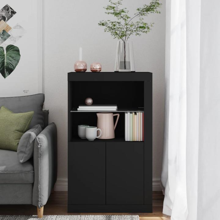 Image du produit VidaXL Armoire d'appoint avec lampes LED Noir (60.5 x 37 x 100 cm)