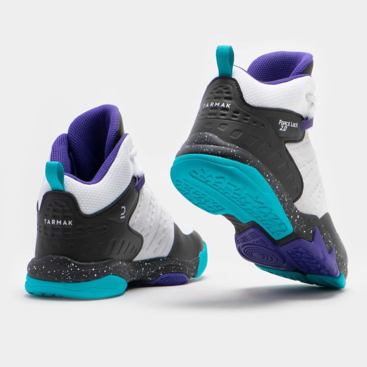 Produktbild Tarmak Kids' Intermediate Basketball Shoes SS500H - White/Black/Purple (33)