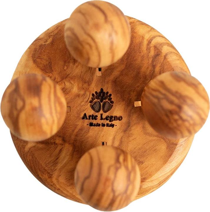 Immagine prodotto Natura Punto Set di 5 coltelli da formaggio in legno d'ulivo con supporto, 9 x 9 x 16 cm