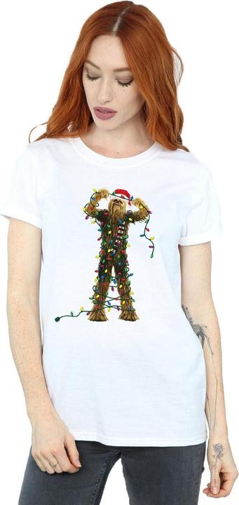 Immagine prodotto Star Wars Chewbacca Christmas Lights Maglietta Ampia Donna (S)