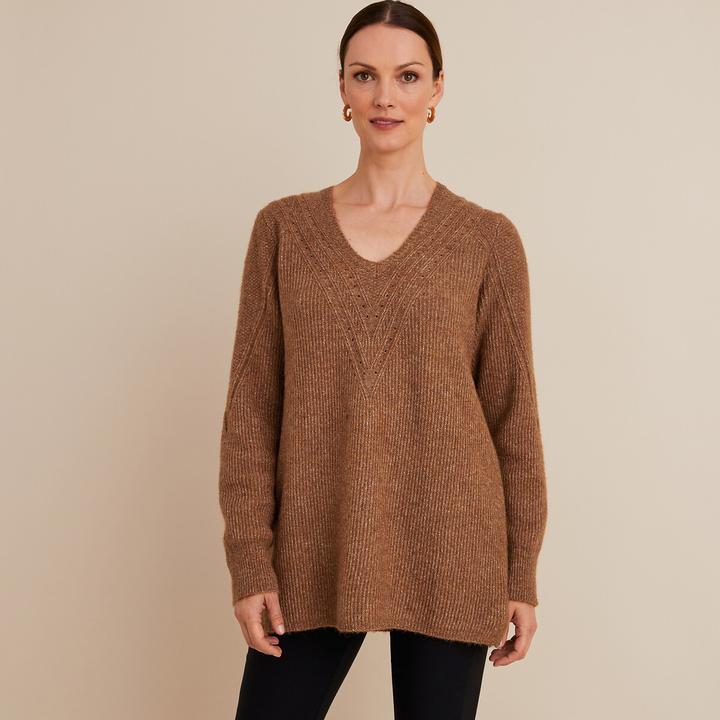 Anne Weyburn Feinstrickpullover mit V-Ausschnitt
