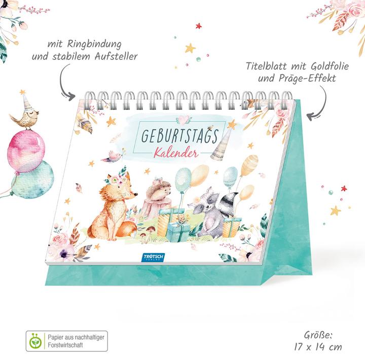 Actual product image Birthday Calendar Forest Friends (Hardcover, German)