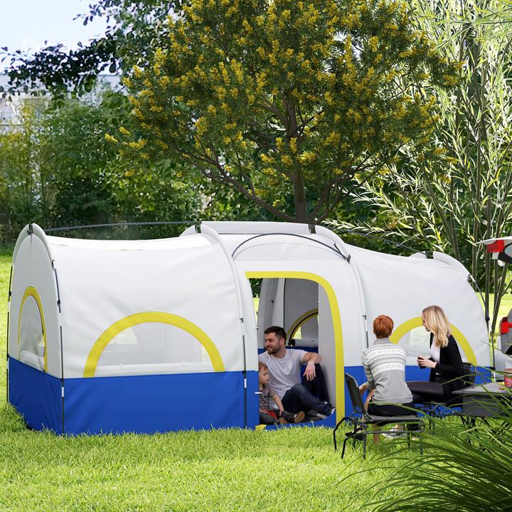 Produktbild Outsunny Campingzelt Oxfordstoff, Fiberglas Dunkelblau+Weiss (6 Personen)