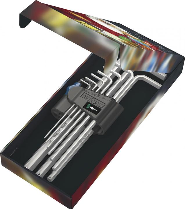 Image du produit Wera 950/9 L Hex-Plus HF 1 Jeu de clés mâle coudées, syst. métrique, chromées avec fonction de reten