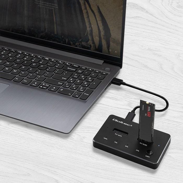 Actual product image Qoltec M.2 SSD drive docking station