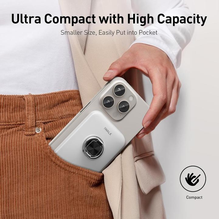 Actual product image iWalk PowerGrip 10000 WHI (10000 mAh, 20 W, 20 Wh)