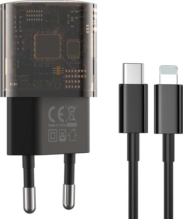 Immagine prodotto xO Caricatore da parete trasparente CE05 PD 30W QC 3.0 18W 1x USB 1x USB-C marrone + cavo USB-C - (30 W)