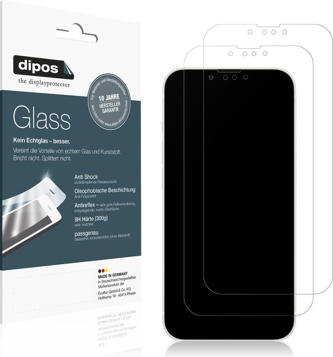 Dipos Displayschutz Anti-Shock (2 Stück, Apple iPhone 13 Pro)