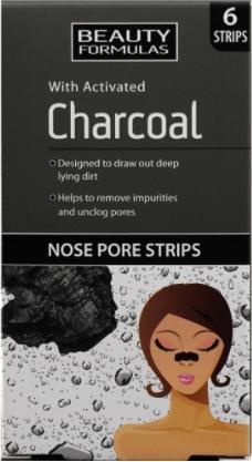 Actual product image Beauty Formulas Charcoal Nose Pore Strips Cleansing Nose Strips With Active Carbon 6 Pcs. (150 ml)
