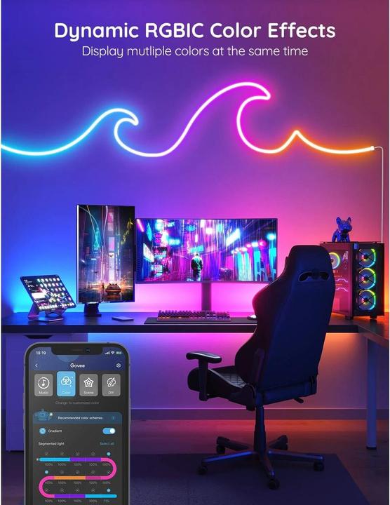 Immagine prodotto Govee Luce al neon RGBIC (Multicolore, 200 cm, Interno)