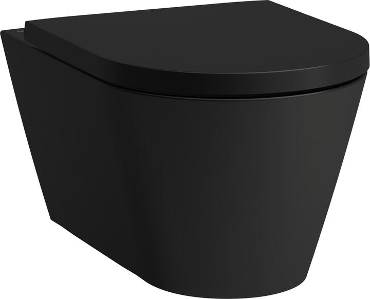 Laufen Wand-WC KARTELL spülrandlos, Tiefspüler schwarz matt