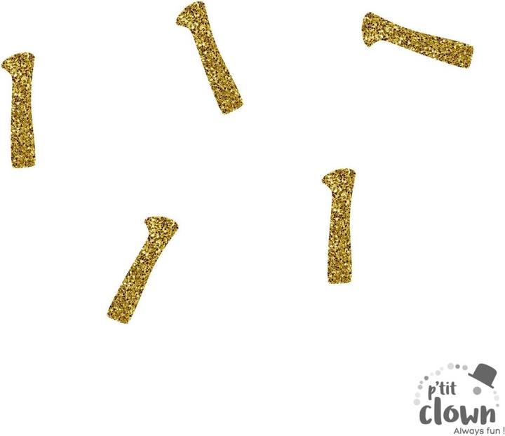Produktbild P'tit Clown Zahlenkonfetti Gold glitzernd