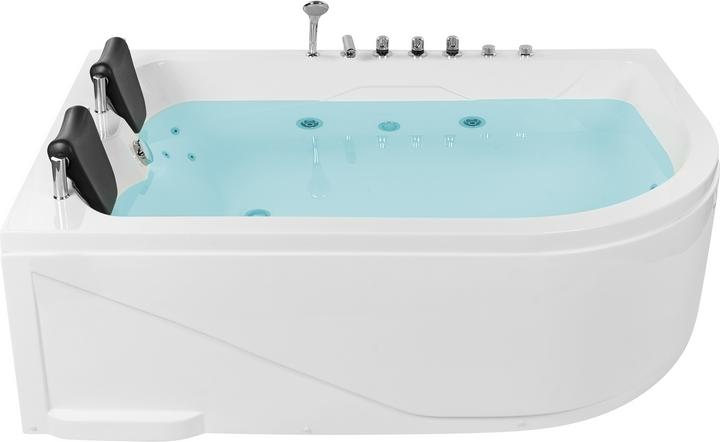 Image du produit Beliani Baignoire à hydromassage blanche modèle d'angle avec LED 180 x 120 cm à droite CALAMA (437 l, 180 cm, 120 cm)