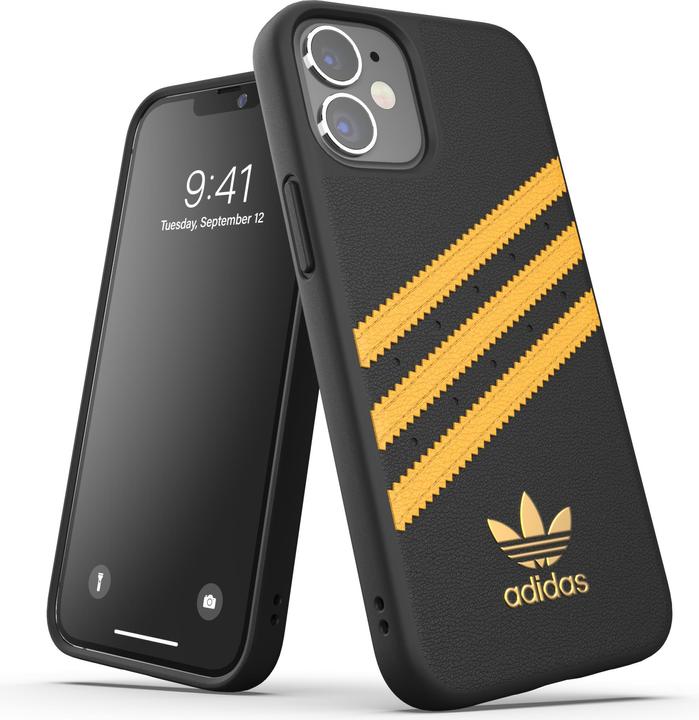 adidas Coque arrière en PU moulé iPhone 12 mini Noir/Jaune (Apple iPhone 12 mini)