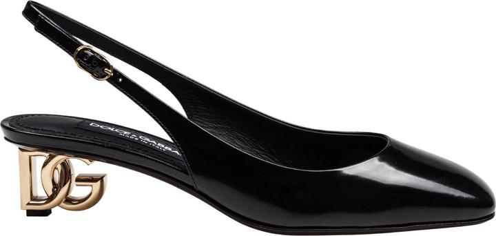 Image du produit Dolce & Gabbana slingback in black patent leather with dg heel (37)