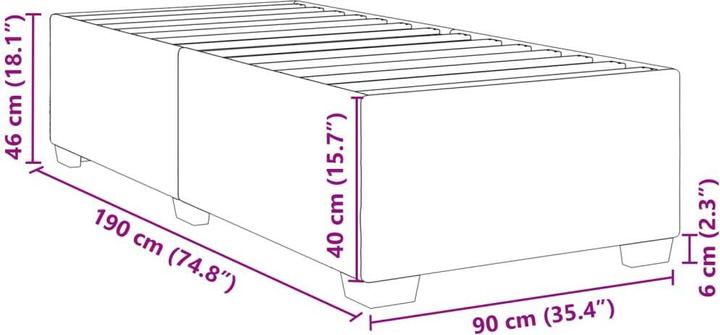 Image du produit VidaXL Cadre de lit en similicuir (90 x 190 cm)