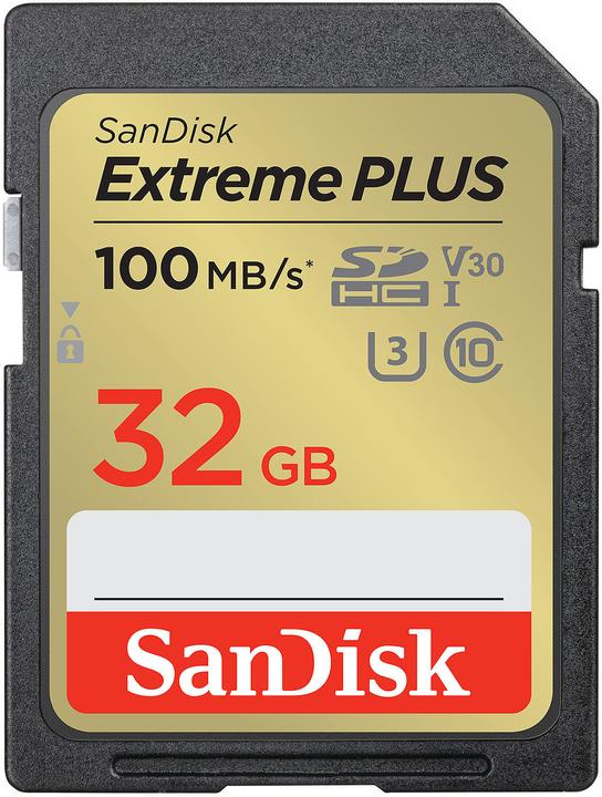 SanDisk Extreme PLUS SDHC (32 GB, SDHC, U3, UHS-I)