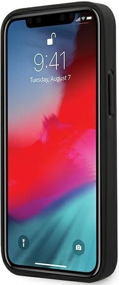 Immagine prodotto BMW M Custodia rigida in carbonio PU con punto tricolore per Apple iPhone 12 mini - nero (Apple iPhone 12 mini)