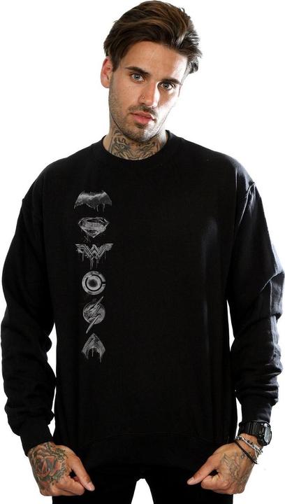 Actual product image Mens Justice League Movie Sprayed Emblems Sweatshirt (XXL)